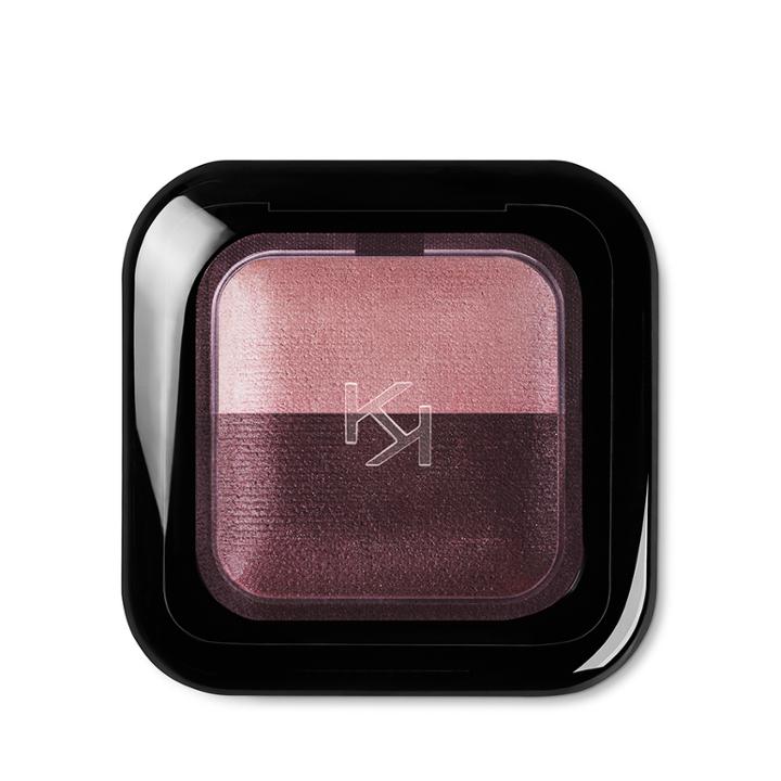 Kiko - Bright Duo Baked Eyeshadow - 14 Satin Ancient Rose - Matte Wine