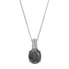 Sterling Silver Ice Cubic Zirconia Oval Pendant Necklace, Women's, Size: 18, Grey