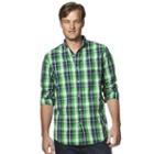 Big & Tall Chaps Plaid Button-down Shirt, Men's, Size: L Tall, Green