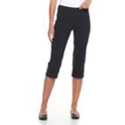 Women's Dana Buchman Millennium 21-in. Lace-hem Capris, Size: Large, Blue (navy)