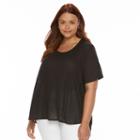 Plus Size Harve Benard Mixed-media Tee, Women's, Size: 1xl, Black