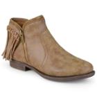 Journee Collection Women's Fringe Ankle Boots, Girl's, Size: 9, Brown
