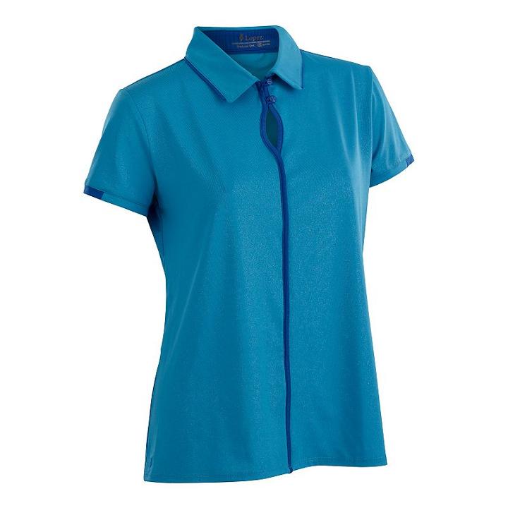 Women's Nancy Lopez Easy Short Sleeve Golf Polo, Size: Small, Blue