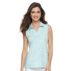 Women's Croft & Barrow&reg; Sleeveless Polo, Size: Xs, Turquoise/blue (turq/aqua)