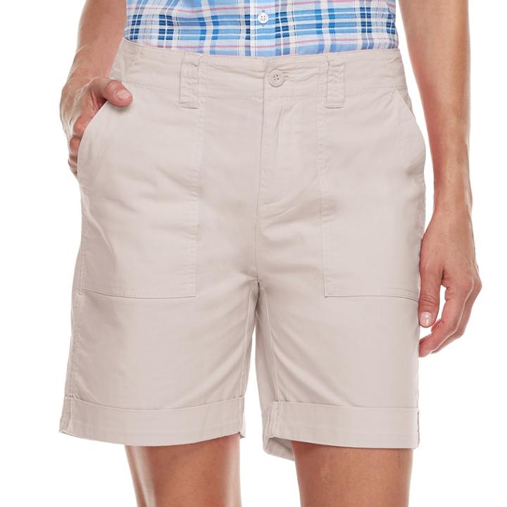Women's Caribbean Joe Convertible Cuffed Shorts, Size: 14, Dark Beige