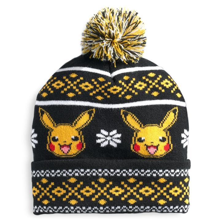 Men's Pokemon Pikacu Beanie, Black