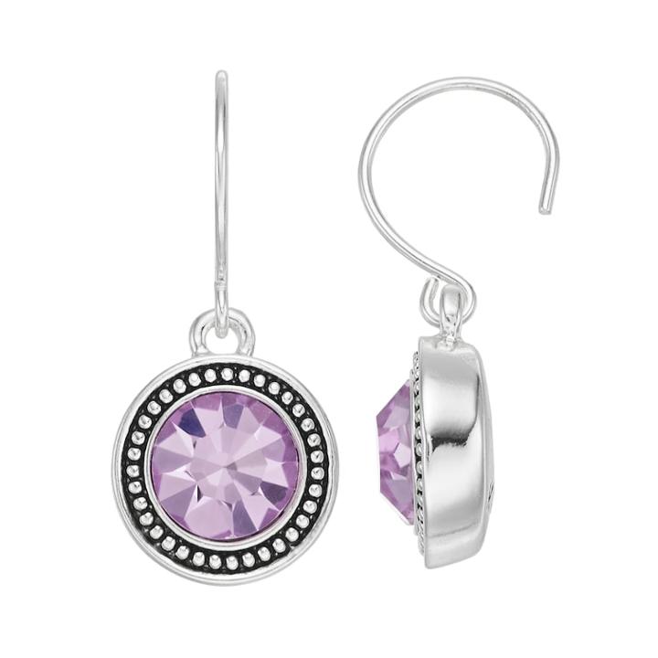 Napier Simulated Crystal Drop Earrings, Women's, Lt Purple
