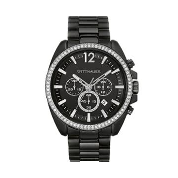 Wittnauer Men's Crystal Stainless Steel Chronograph Watch, Black