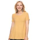 Women's Sonoma Goods For Life&trade; Textured Swing Tee, Size: Large, Gold