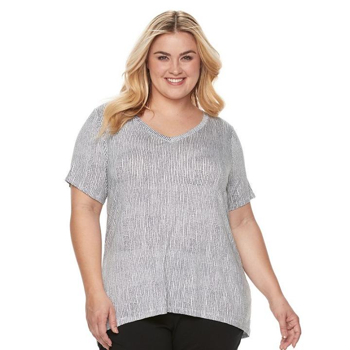 Plus Size Apt. 9&reg; Essential V-neck Tee, Women's, Size: 0x, White