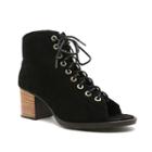Qupid Dixie Women's Peep-toe Ankle Boots, Girl's, Size: 7, Black