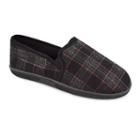 Muk Luks Men's Plaid Slippers, Size: Large, Black