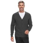 Men's Croft & Barrow&reg; Fine-gauge Cardigan Sweater, Size: Large, Dark Grey