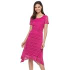 Women's Dana Buchman Shark-bite Lace Dress, Size: Large, Pink