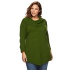 Plus Size Napa Valley Cowlneck Tunic Sweater, Women's, Size: 1xl, Dark Green