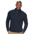 Men's Croft & Barrow&reg; Classic-fit Quarter-zip Fleece Pullover, Size: Large, Dark Blue