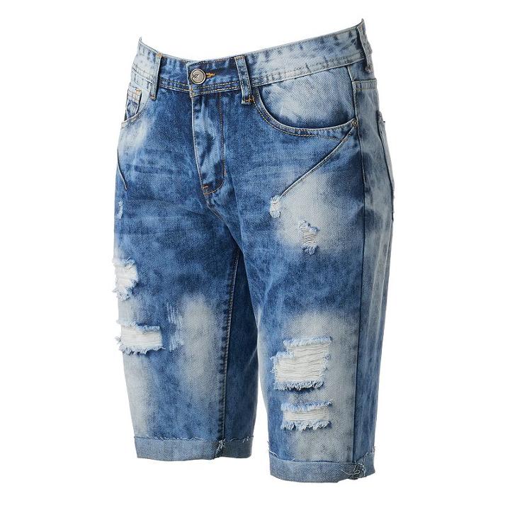 Men's Xray Slim-fit Distressed Stretch Denim Shorts, Size: 40, Blue
