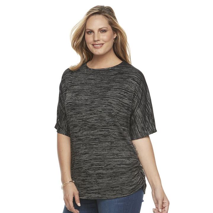 Plus Size Croft & Barrow&reg; Dolman Ruched Top, Women's, Size: 1xl, Oxford