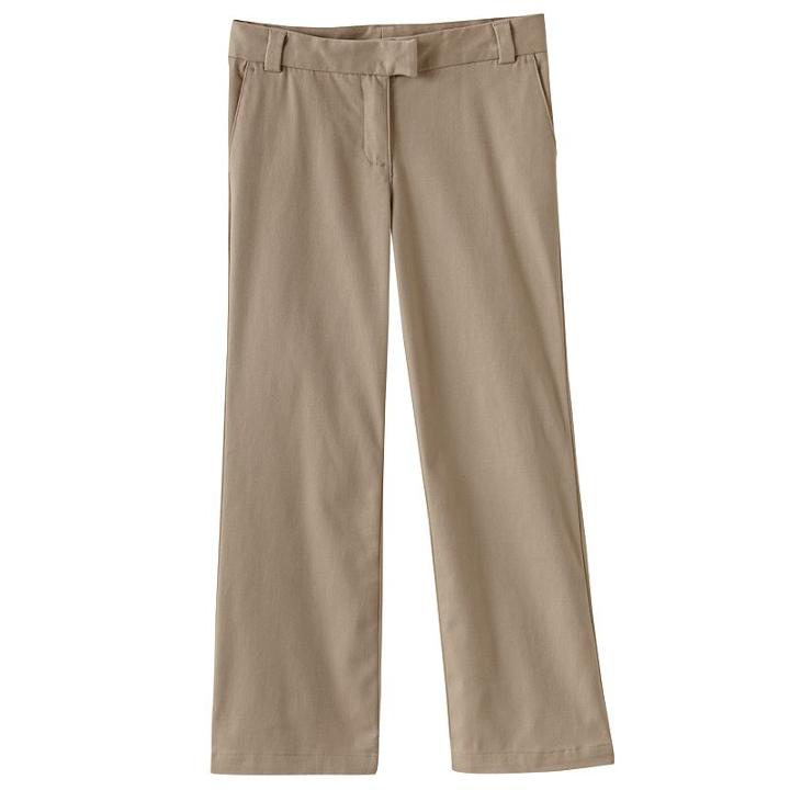 Girls 4-6x Chaps Stretch Twill Bootcut School Uniform Pants, Girl's, Size: 4, Med Beige