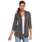 Women's Ab Studio Open-front Cardigan, Size: Medium, Grey