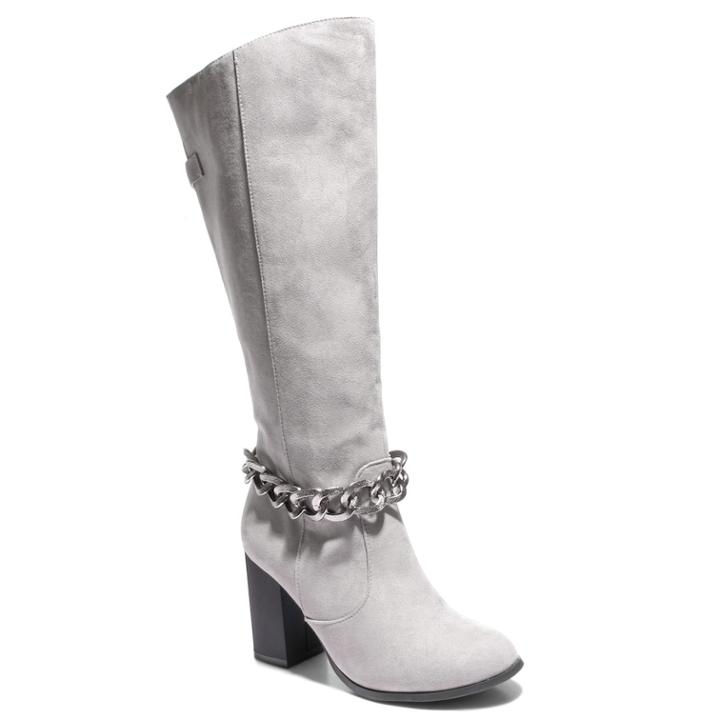 Two Lips Too Too Lean Women's Knee High Boots, Size: 5.5 Med, Dark Grey