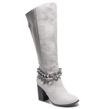 Two Lips Too Too Lean Women's Knee High Boots, Size: 5.5 Med, Dark Grey
