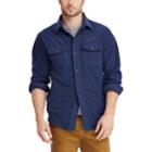 Men's Chaps Regular-fit Plaid Flannel Shirt Jacket, Size: Large, Blue (navy)