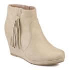 Journee Collection Ela Women's Wedge Ankle Boots, Girl's, Size: 8.5, Beig/green (beig/khaki)