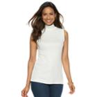 Women's Croft & Barrow&reg; Mockneck Sleeveless Top, Size: Xl, Natural