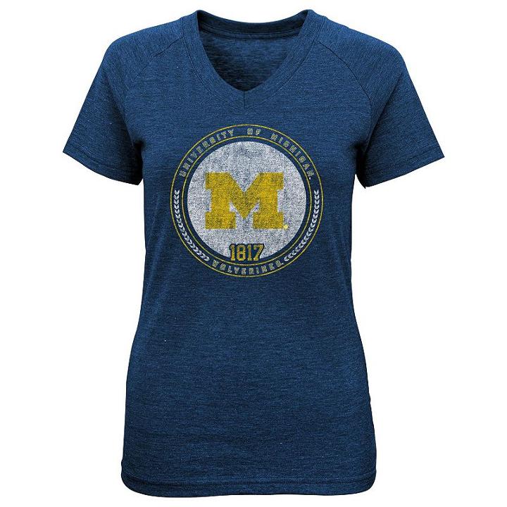 Girls 4-6x Michigan Wolverines Medallion Tee, Girl's, Size: M(5/6), Blue