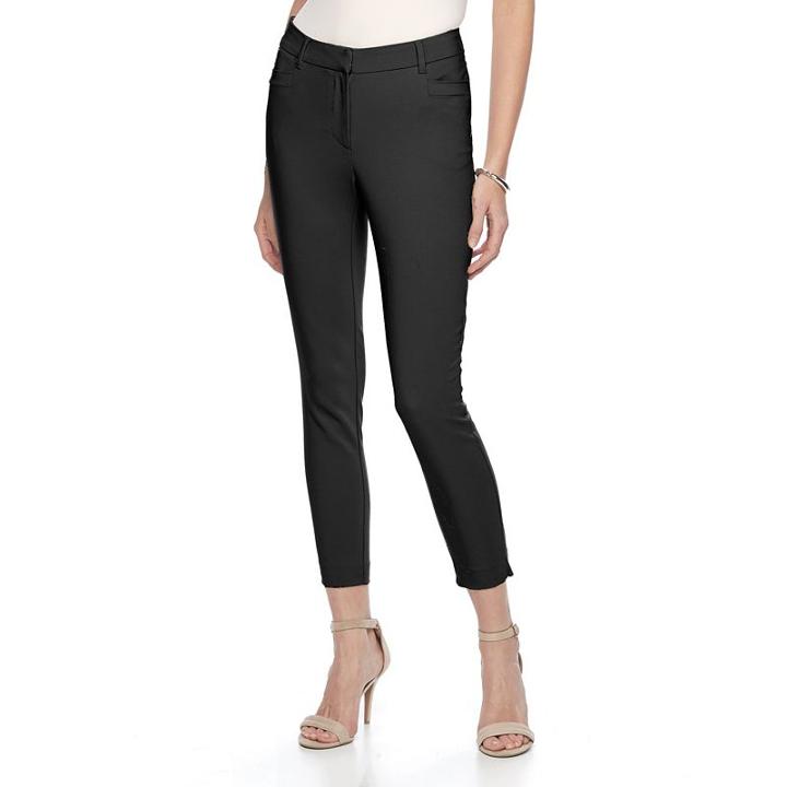 Women's Dana Buchman Ankle Pants, Size: 12, Black