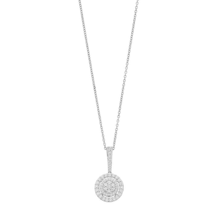 Simply Vera Vera Wang Sterling Silver 1/2 Carat T.w. Diamond Circle Pendant Necklace, Women's, Size: 18, White