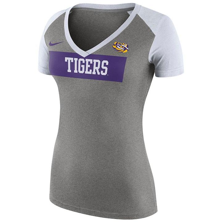 Women's Nike Lsu Tigers Football Top, Size: Large, Dark Grey