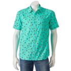 Men's Minion Button-down Shirt, Size: Large, Green Oth