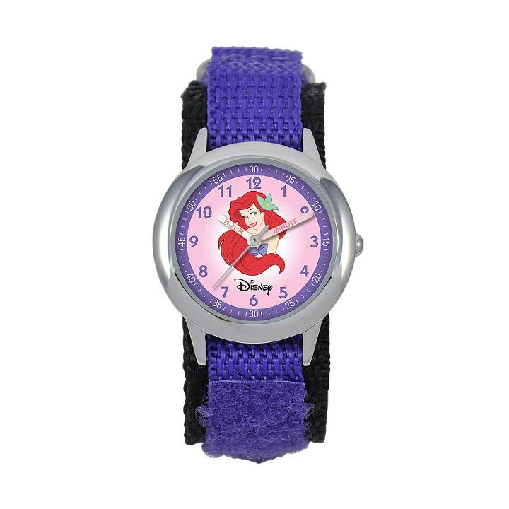 Disney Ariel Time Teacher Stainless Steel Watch - Kids, Girl's, Purple