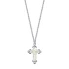 1928 Mother-of-pearl Cross Pendant Necklace, Women's, Size: 16, White