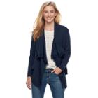Petite Sonoma Goods For Life&trade; Fringe Flyaway Cardigan, Women's, Size: Xl Petite, Dark Blue