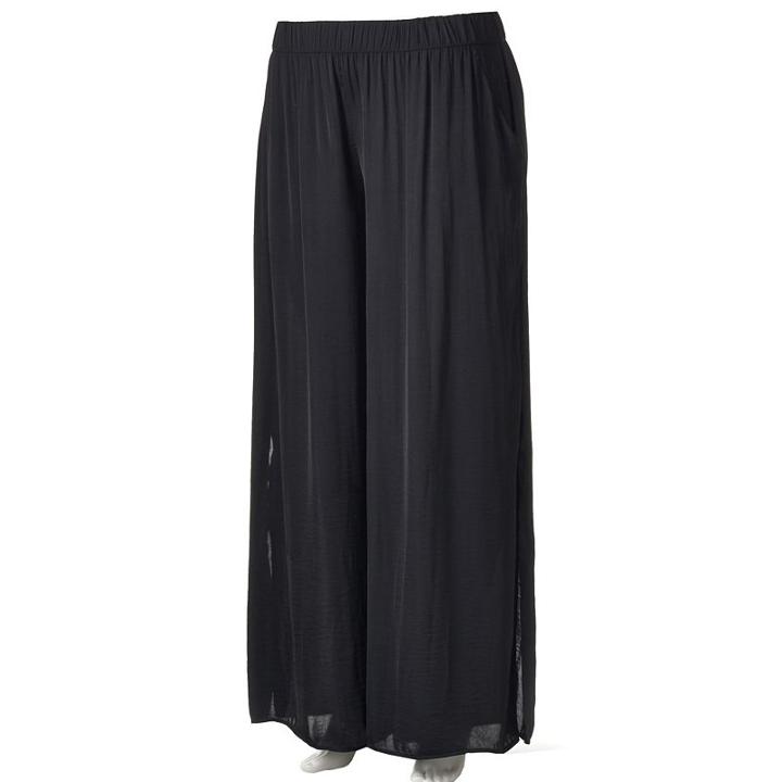 Plus Size Jennifer Lopez Slid Palazzo Pants, Women's, Size: 3xl, Black