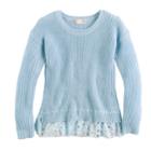 Girls 7-16 & Plus Size Pink Republic Tulle Hem Metallic Sweater, Size: Medium, Light Blue