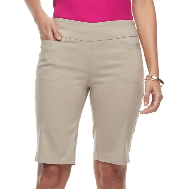 Women's Dana Buchman 11-in. Pull-on Bermuda Shorts, Size: Xl, Dark Brown