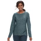 Women's Croft & Barrow Seed-stitch Crewneck Sweater, Size: Xl, Blue (navy)