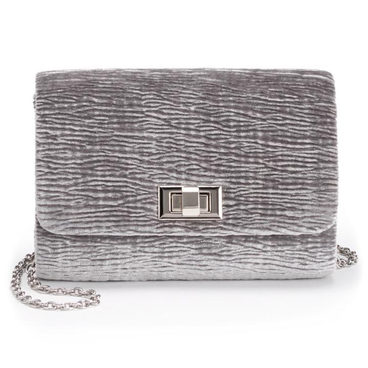 Lenore By La Regale Crinkle Velvet Crossbody, Women's, Grey