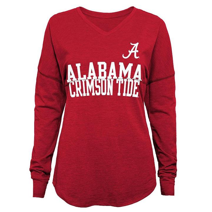 Juniors' Alabama Crimson Tide Split Tee, Women's, Size: Medium, Dark Red