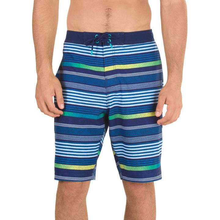 Men's Speedo Ingrain Stripe Board Shorts, Size: Medium, Brt Blue