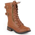 Journee Collection Cedes Women's Combat Boots, Size: 7.5, Brown