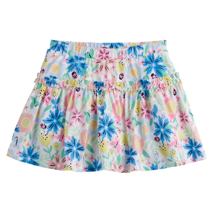 Girls 4-10 Jumping Beans&reg; Pattern Ruffled Skort, Size: 5, White