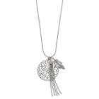 Mudd&reg; Leaf, Openwork Flower & Tassel Charm Necklace, Women's, Silver