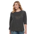 French Laundry Plus Size Embroidered Swing Top, Women's, Size: 2xl, Oxford