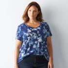 Plus Size Sonoma Goods For Life&trade; Essential V-neck Tee, Women's, Size: 0x, Dark Blue