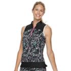 Women's Grand Slam Watercolor Floral Print Sleeveless Golf Polo, Size: Xs, Oxford